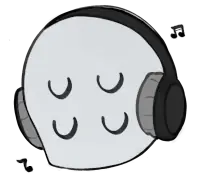 Illustration of a head with four eyes wearing headphones